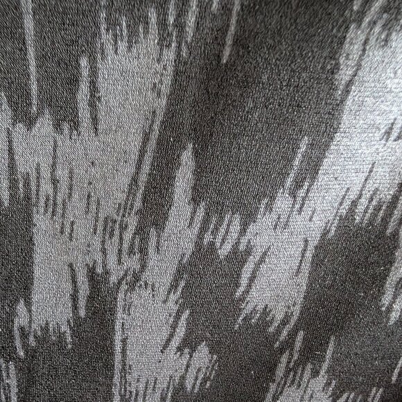 Banana Republic Ruched Midi Dress Black Gray Abstract Print Stretch Size Small - Picture 5 of 9